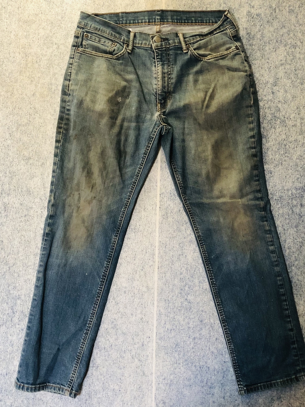 Levi's Men's Slim Straight Distressed Blue Jeans